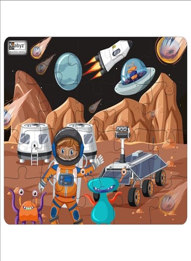 ABYZ Wooden Jigsaw Puzzle - Astronauts' Vision Playset for Fun Educational & Little Explorers, 20-Pieces Fun Games with Multicolor | Birthday Gift for (3 Plus Years) Age Kids. - Image 1